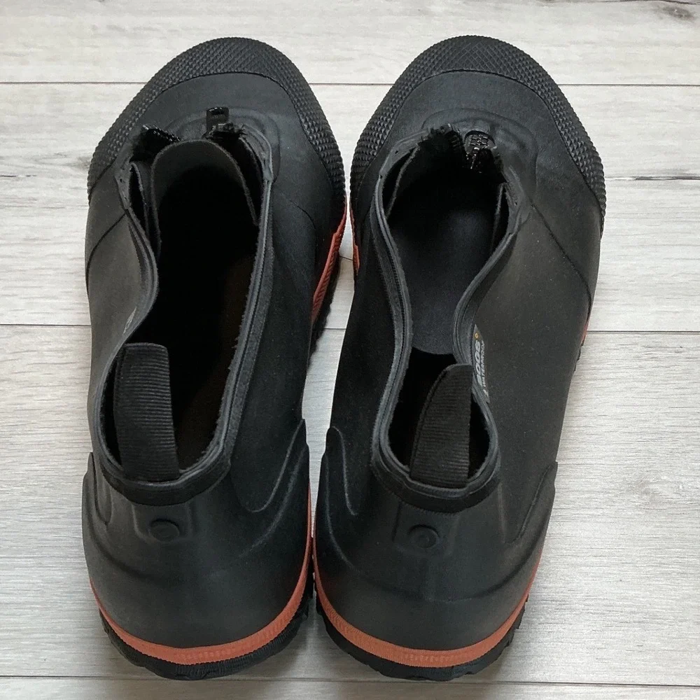 Bogs Overshoe Zip CT‎ Waterproof Boots Black Orange Size 9 New Without Tags